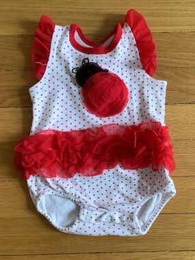 Red Polka Dot Ruffle Baby Girl Bodysuit